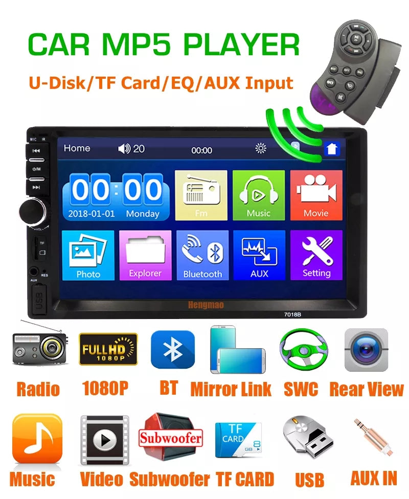 Double DIN 7 Inch Touch Screen car MP5 Player