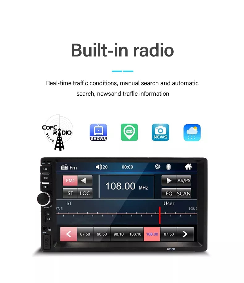 Double DIN 7 Inch Touch Screen car MP5 Player