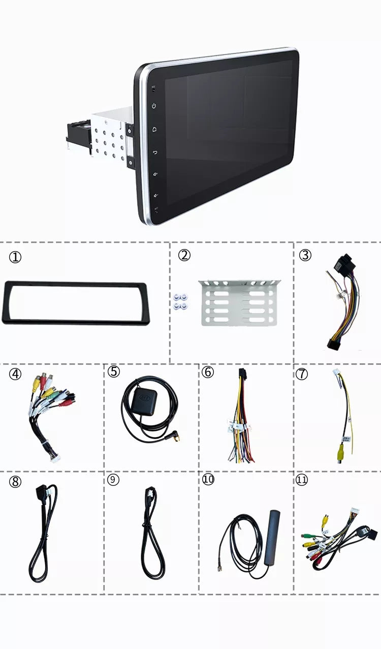 car stereo audio retractable 1 din car radio carplay rotatable 360 deg