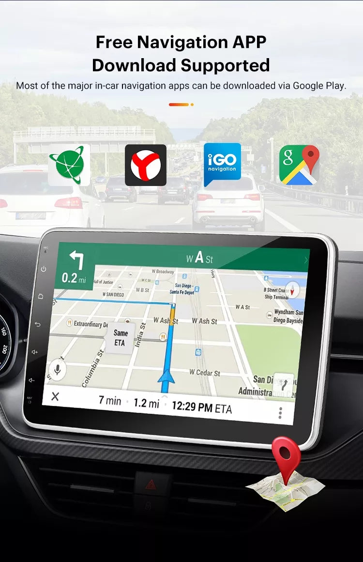 car stereo audio retractable 1 din car radio carplay rotatable 360 deg