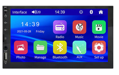 Omnitek Auto Universal Double &Single Din Adjustable IPS Touch Screen 10  Inch Radio Car Video Stereo