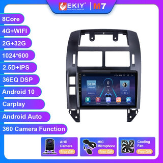OMNITEK Android 10.0 Car Radio For Volkswagen Polo Mk4 2004-2009 Multimedia Player GPS Navigation Autoradio Stereo 2 Din DVD HU